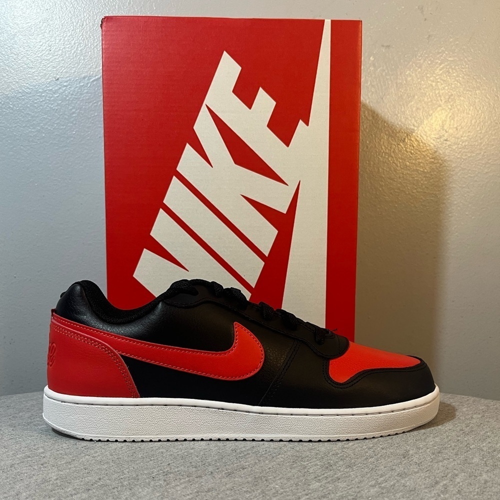Nike Ebernon Low Black/Habanero Red-White Sneaker Men's Shoe Size 11 AQ1775 004‍
